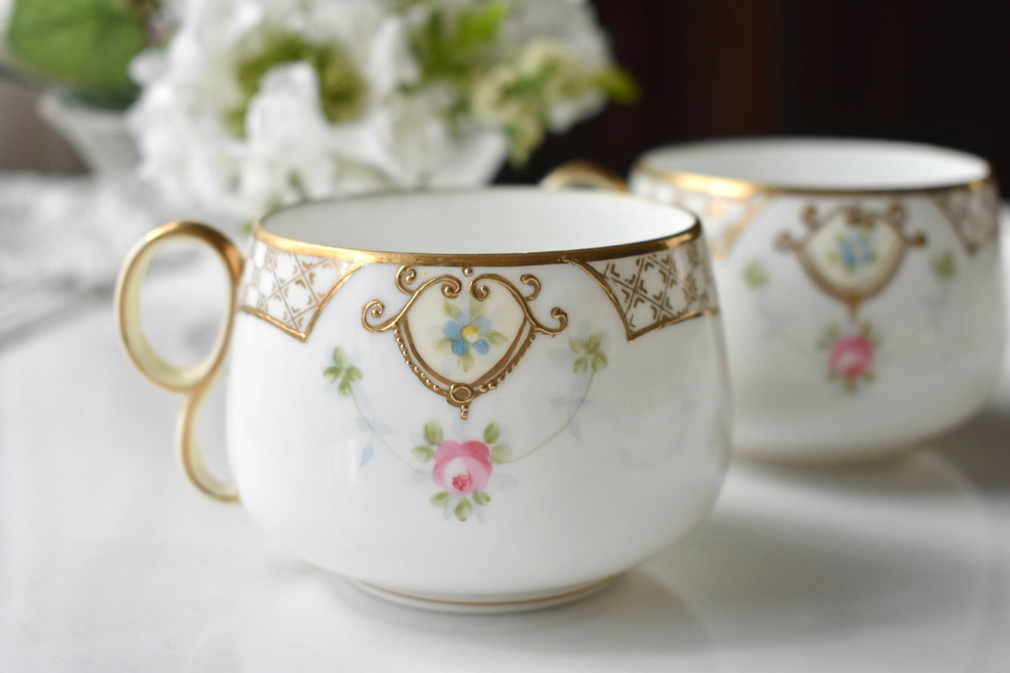 オールドノリタケ　愛らしいC&S （ペア）