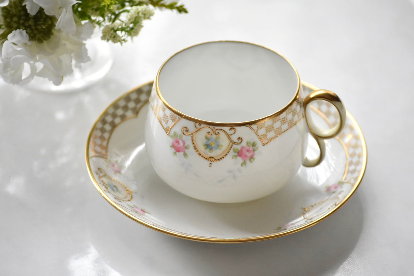 オールドノリタケ　愛らしいC&S （ペア）