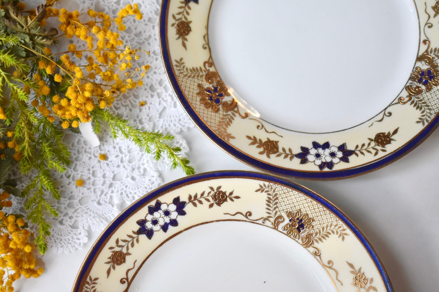 オールドノリタケ　桜柄ティートリオセット （ペア-2セット）