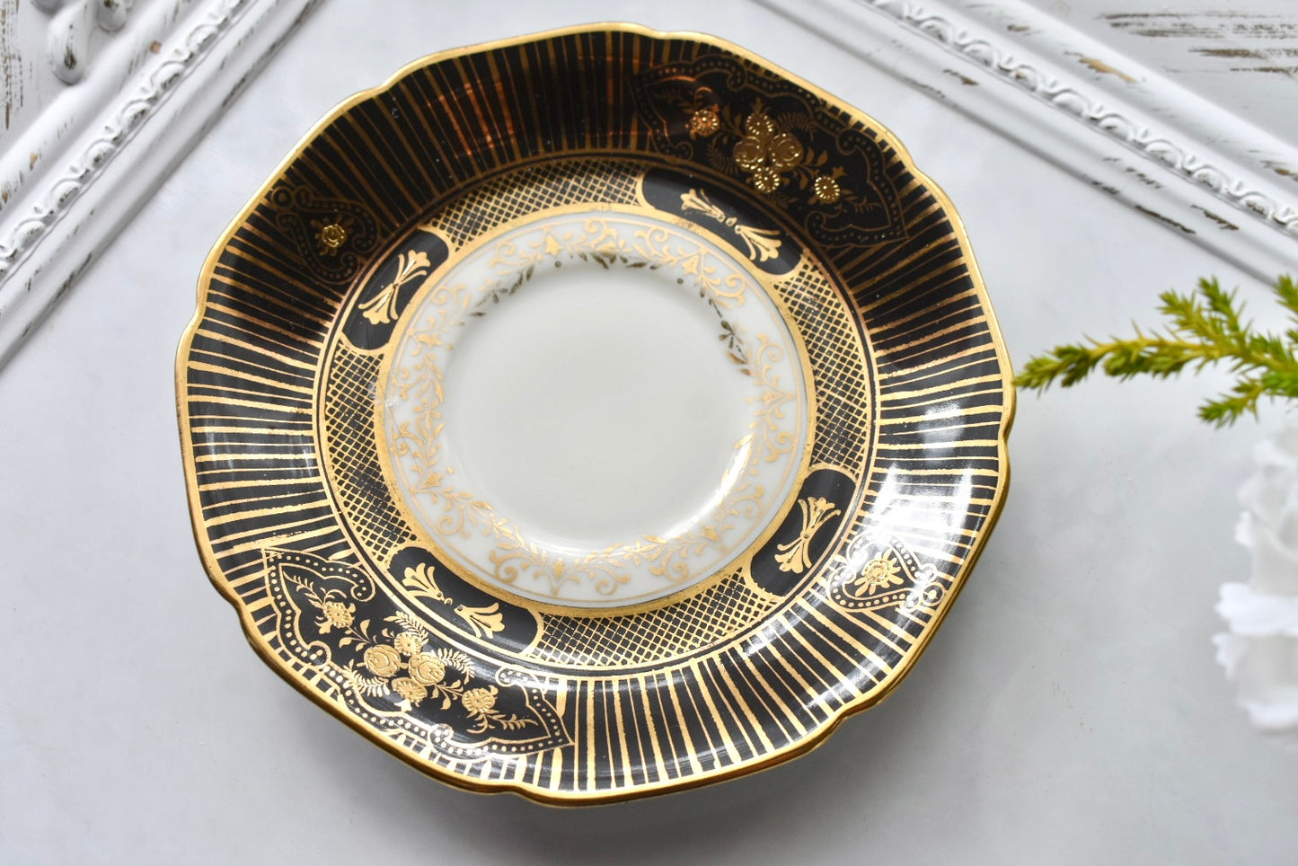 オールドノリタケ　珍しい黒のC&S （ペア）