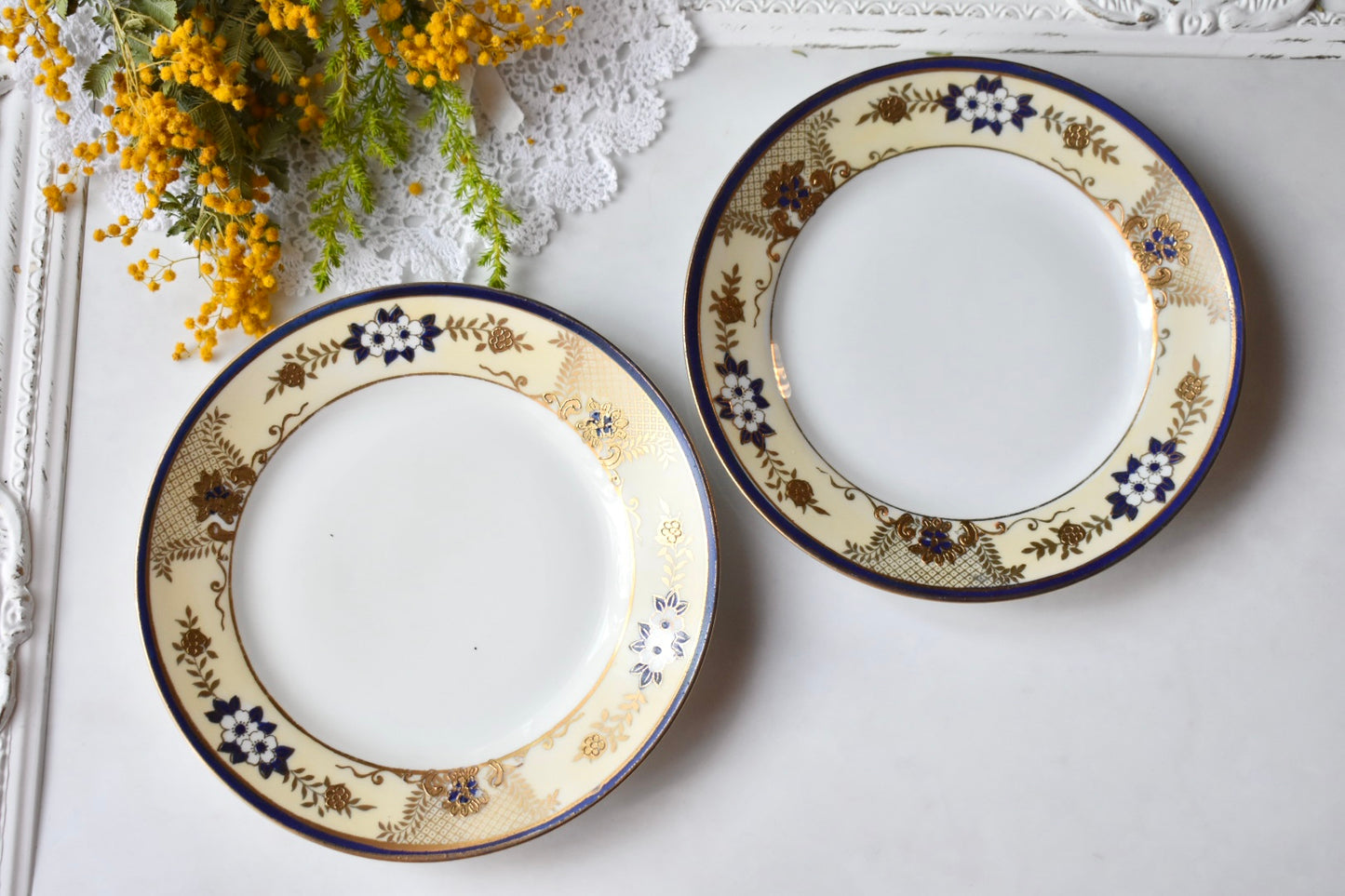 オールドノリタケ　桜柄ティートリオセット （ペア-2セット）