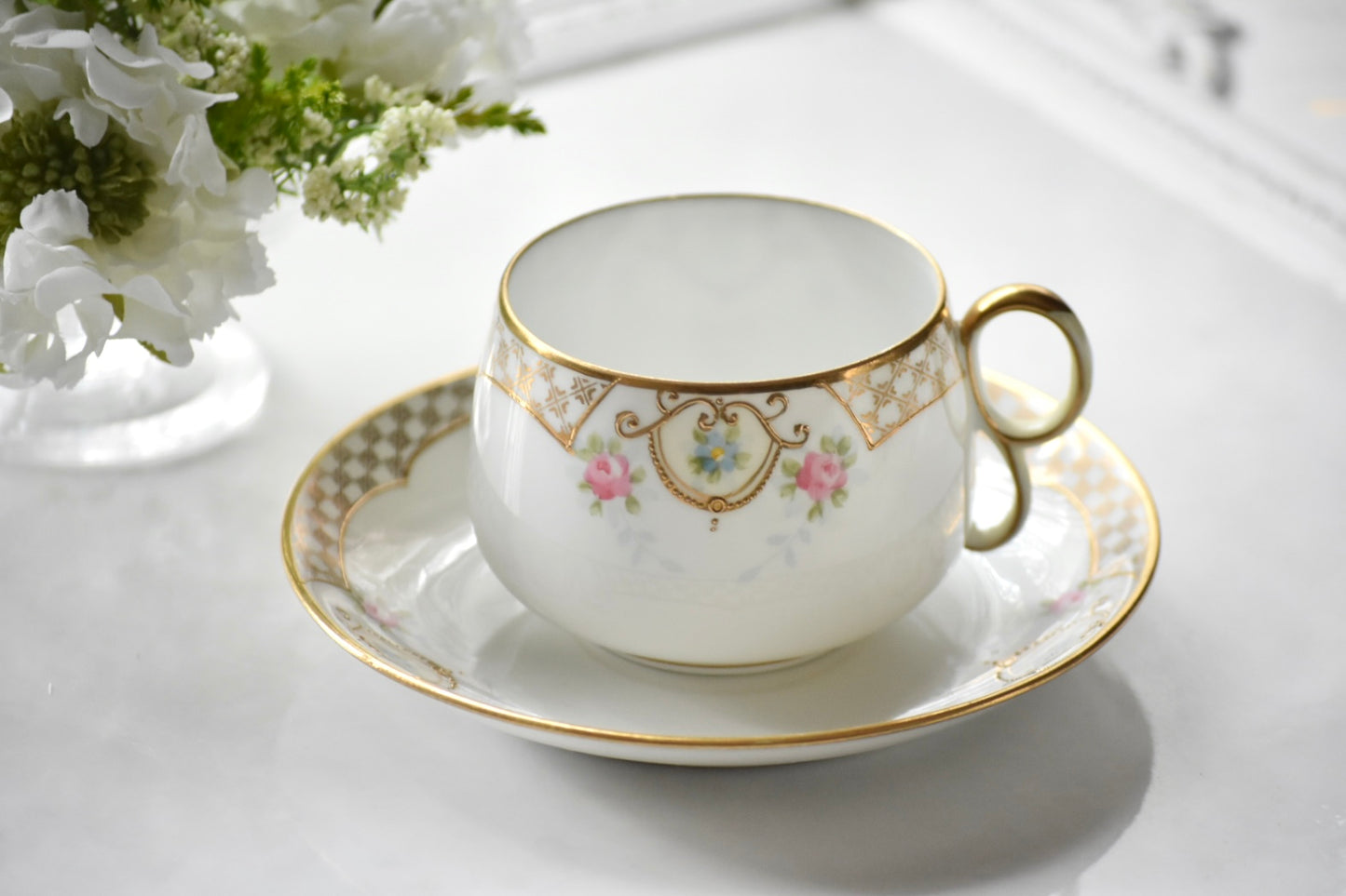 オールドノリタケ　愛らしいC&S （ペア）