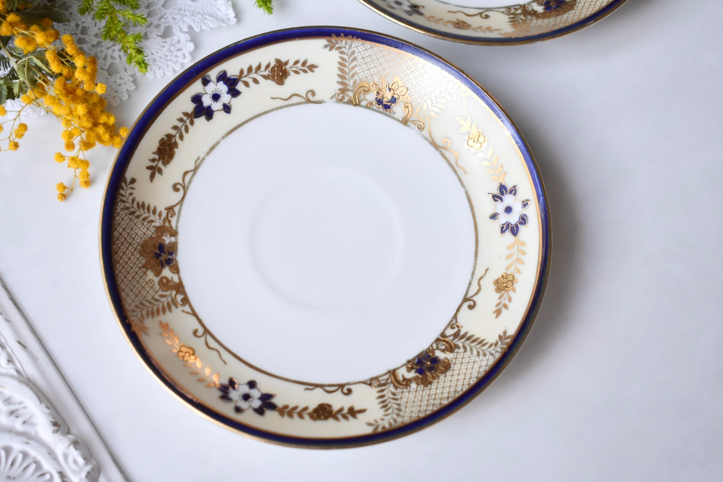 オールドノリタケ　桜柄ティートリオセット （ペア-2セット）