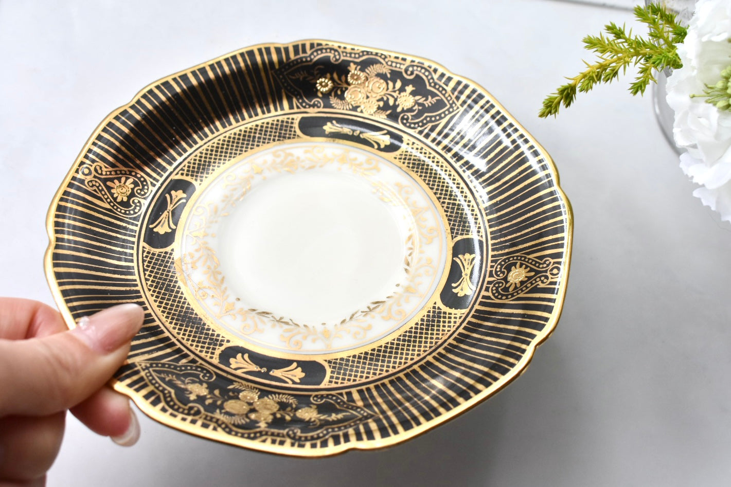 オールドノリタケ　珍しい黒のC&S （ペア）