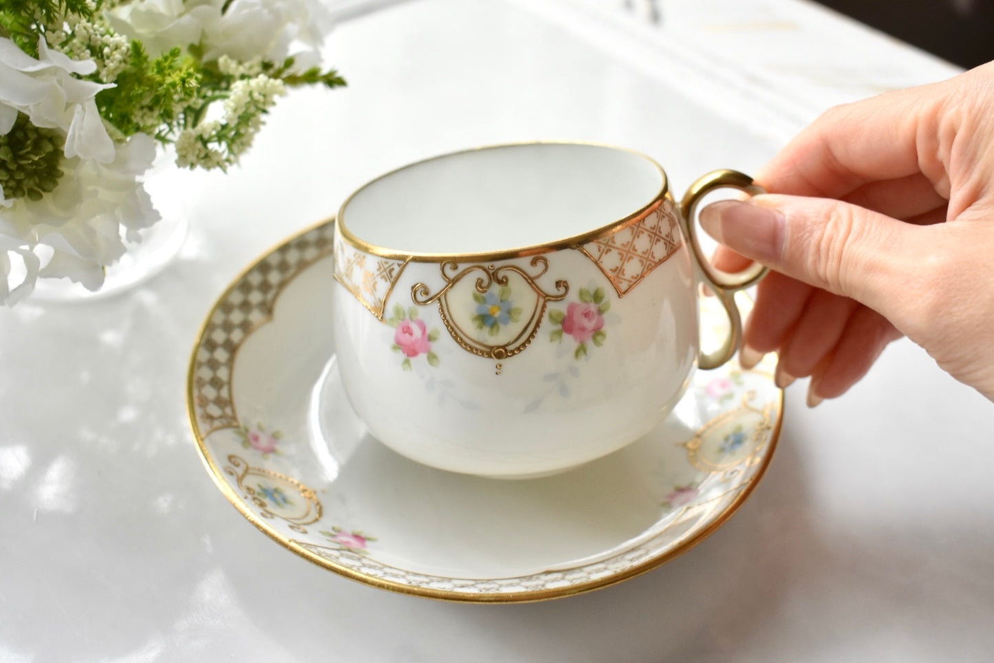 オールドノリタケ　愛らしいC&S （ペア）