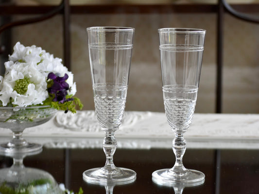 アンティークバカラ　シャンパンフルート（ペア）