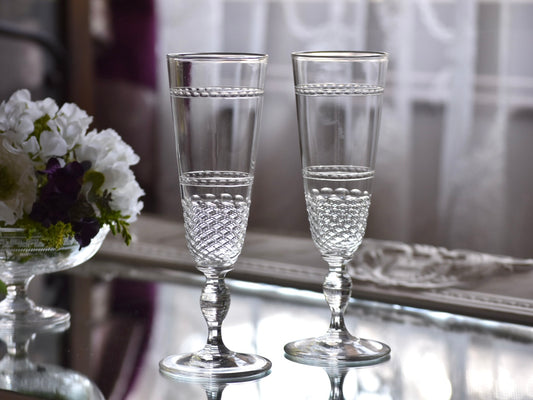 アンティークバカラ　シャンパンフルート（ペア）